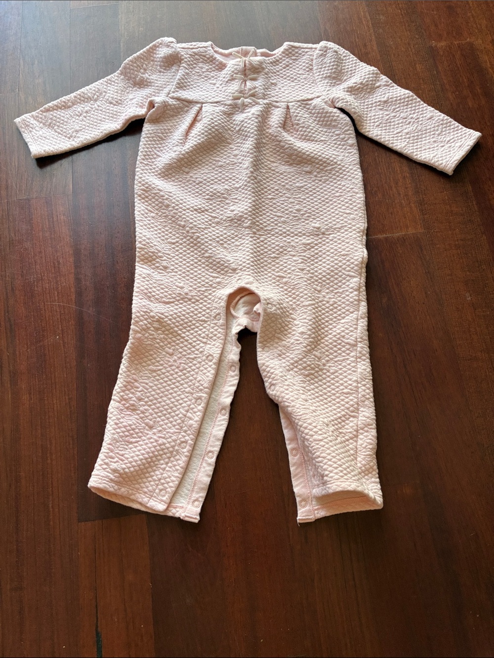 Janie and Jack Soft Quilted Pink Baby One-Piece Romper